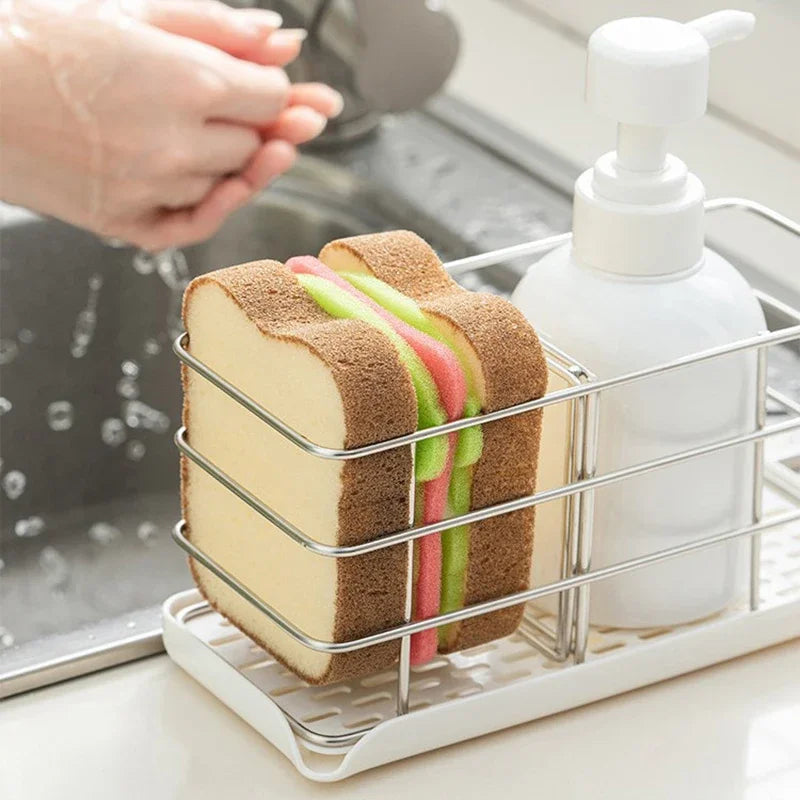 Toast Shape Dish Sponge – Cute Kitchen Scrubber & Dishcloth Kitchen Scrubber Sponge Axl