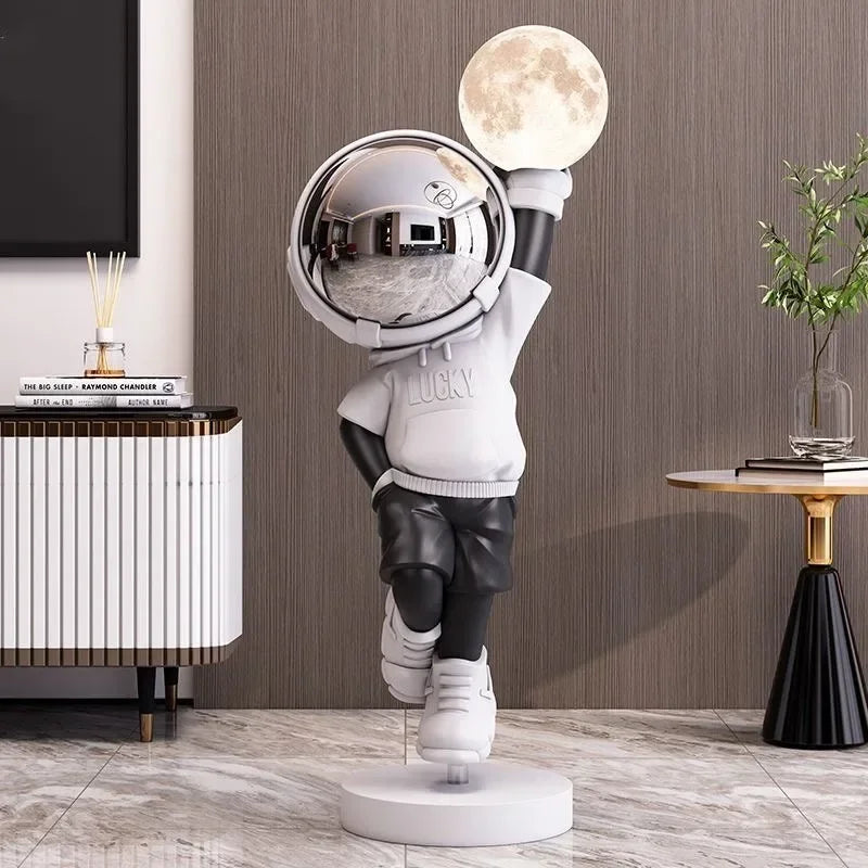 Large Resin Astronaut Lamp Sculpture | Luxury Home Décor Statue Decorative Lamp Sculpture Axl