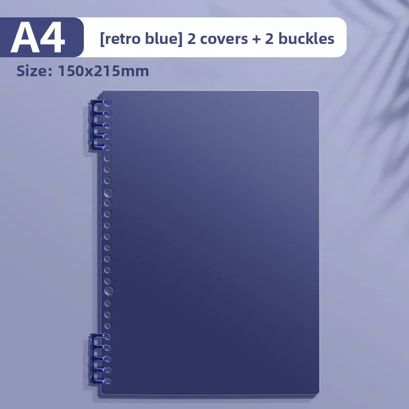 Transparent PP Loose-Leaf Binder Cover A4 A5 B5 – DIY Notebook Binder Cover Axl bule-A4-1pcs