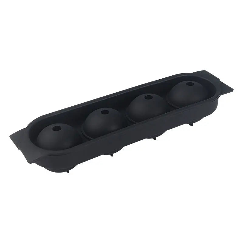 Large Silicone Ice Ball Mold – 4-Cavity Whiskey Ice Maker Ice Ball Mold Axl Black
