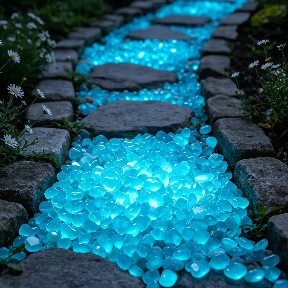 300 Pcs Glow in the Dark Garden Pebbles & Aquarium Stones Glow Garden Pebbles Axl