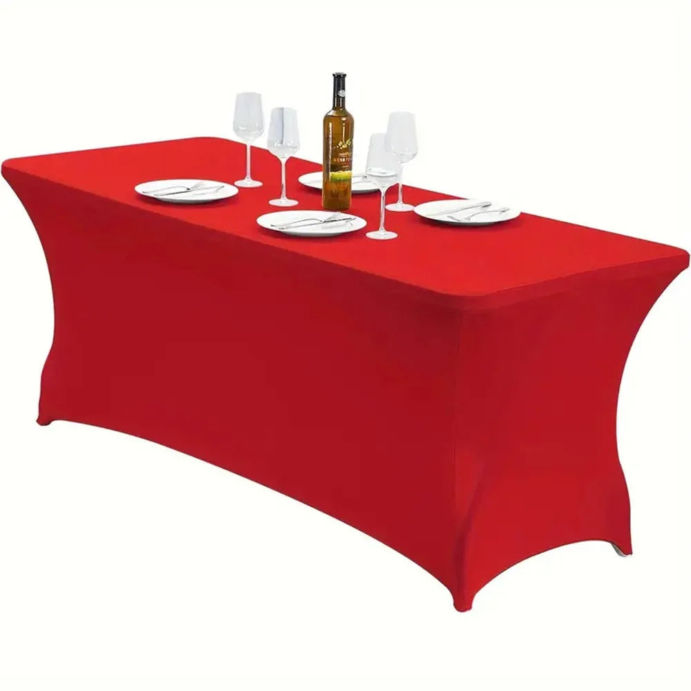 Black Stretch Tablecloth 4FT/6FT – Elastic Rectangular Table Cover Stretch Tablecloth Axl