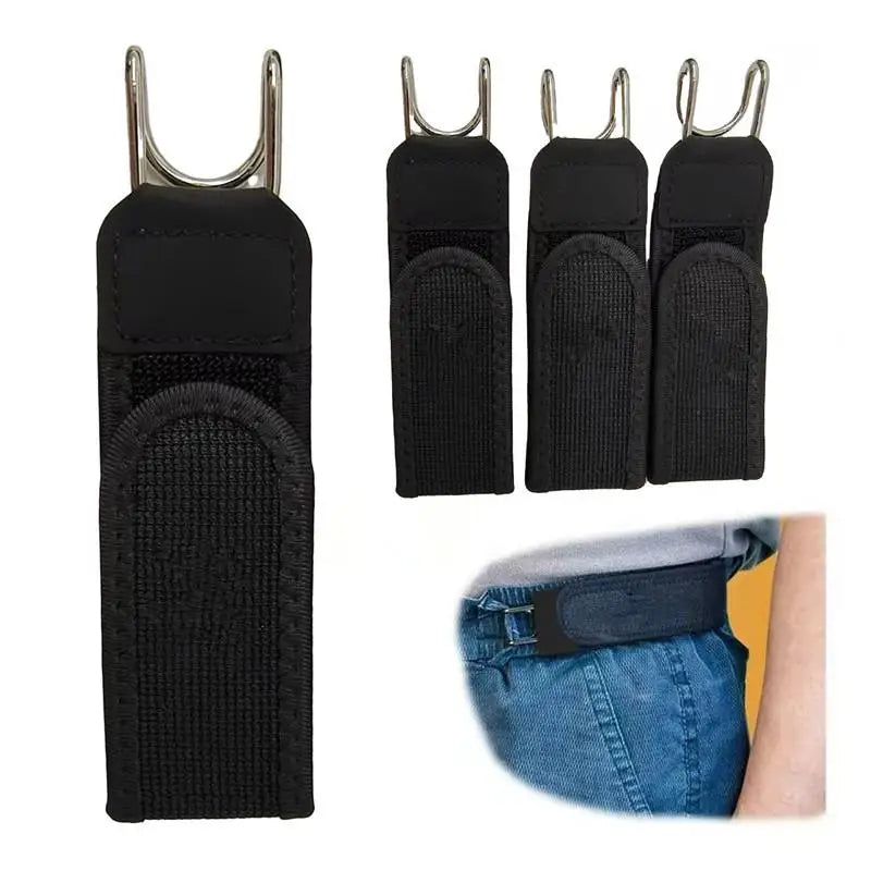 Buckleless Elastic Belt – Adjustable Metal Hook Invisible Waist Belt Elastic Waist Belt Axl