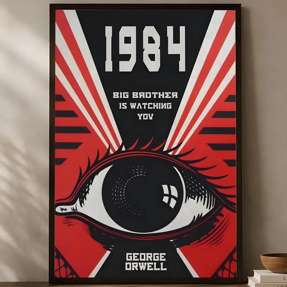 1984 George Orwell Self-Stick Wall Art Poster – Waterproof HD Wall Art Poster Axl White02 40X50cmNoframe