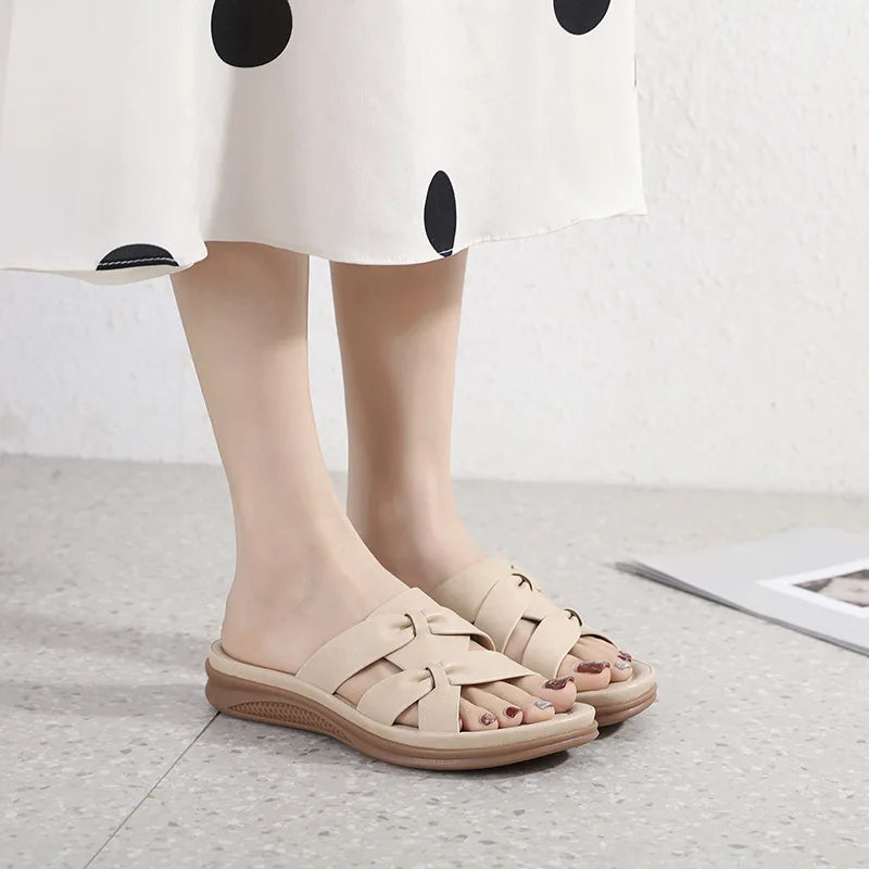 Women's Wedge Platform Beach Slides – Lightweight Summer Slippers Wedge Platform Slides Axl
