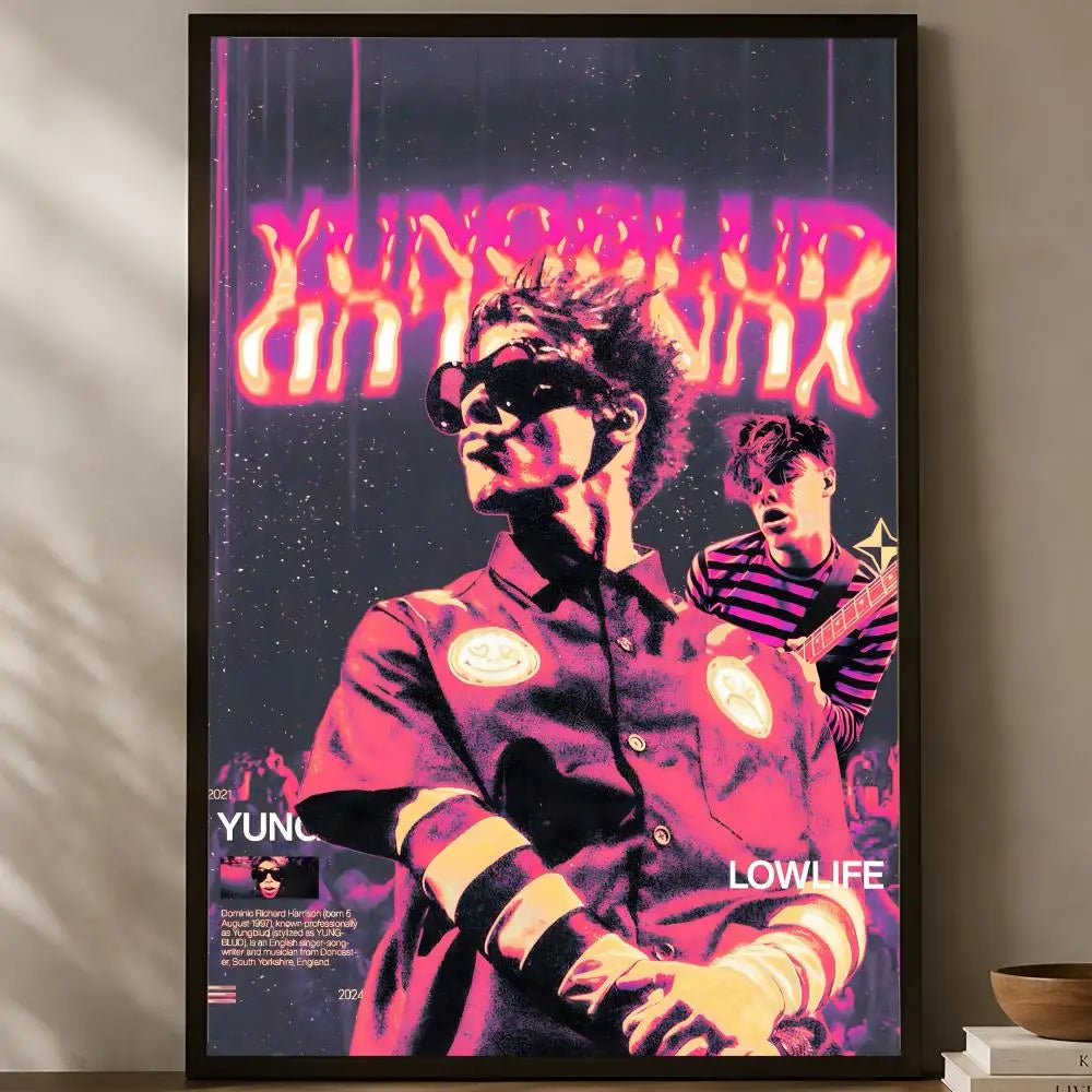 Yungblud HD PVC Self-Stick Wall Poster – Waterproof Decor Wall Art Poster Axl White13 50X70cmNoframe