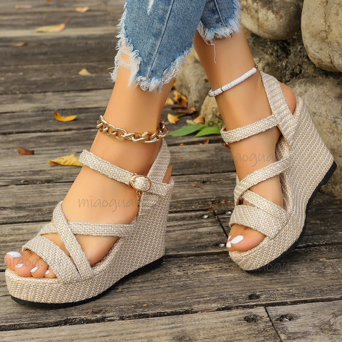 Roma Women's Wedge Sandals – High Heel Beach Gladiator Shoes Wedge Sandals Axl