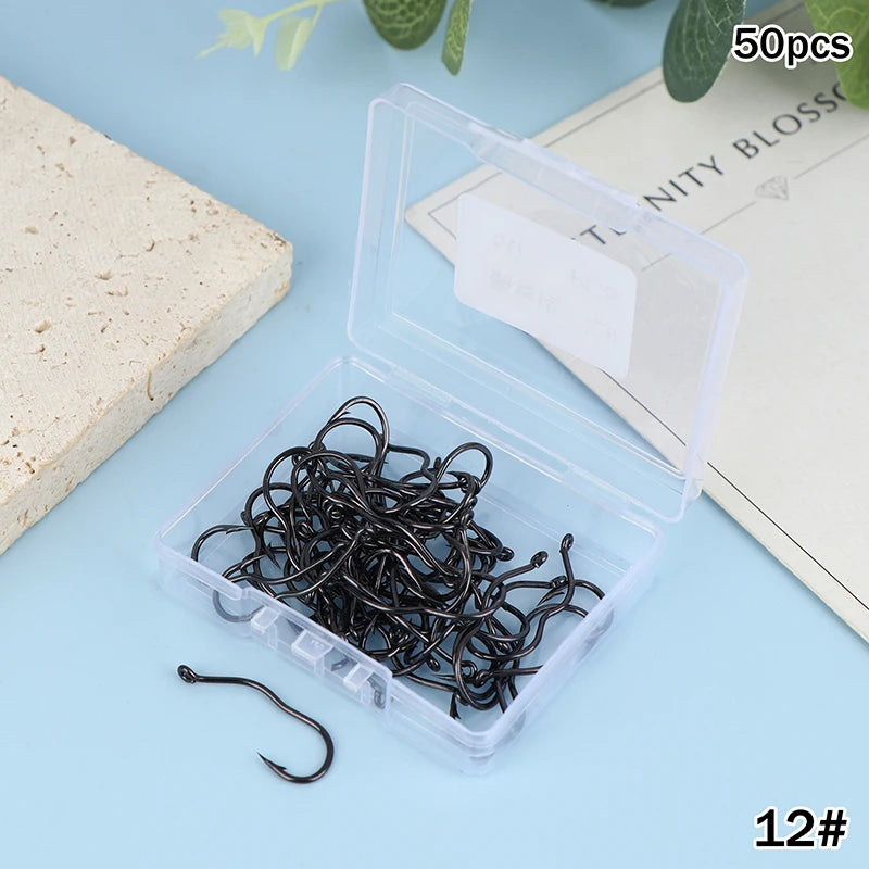 50-Pack Auto-Flip Crank Fishing Hooks | Sizes 5#–14# Steel Fishing Hooks Axl A8