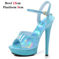 Women's Luxury High Heel Platform Sandals | Formal Pumps High Heel Sandals Axl 13Cm blue 38