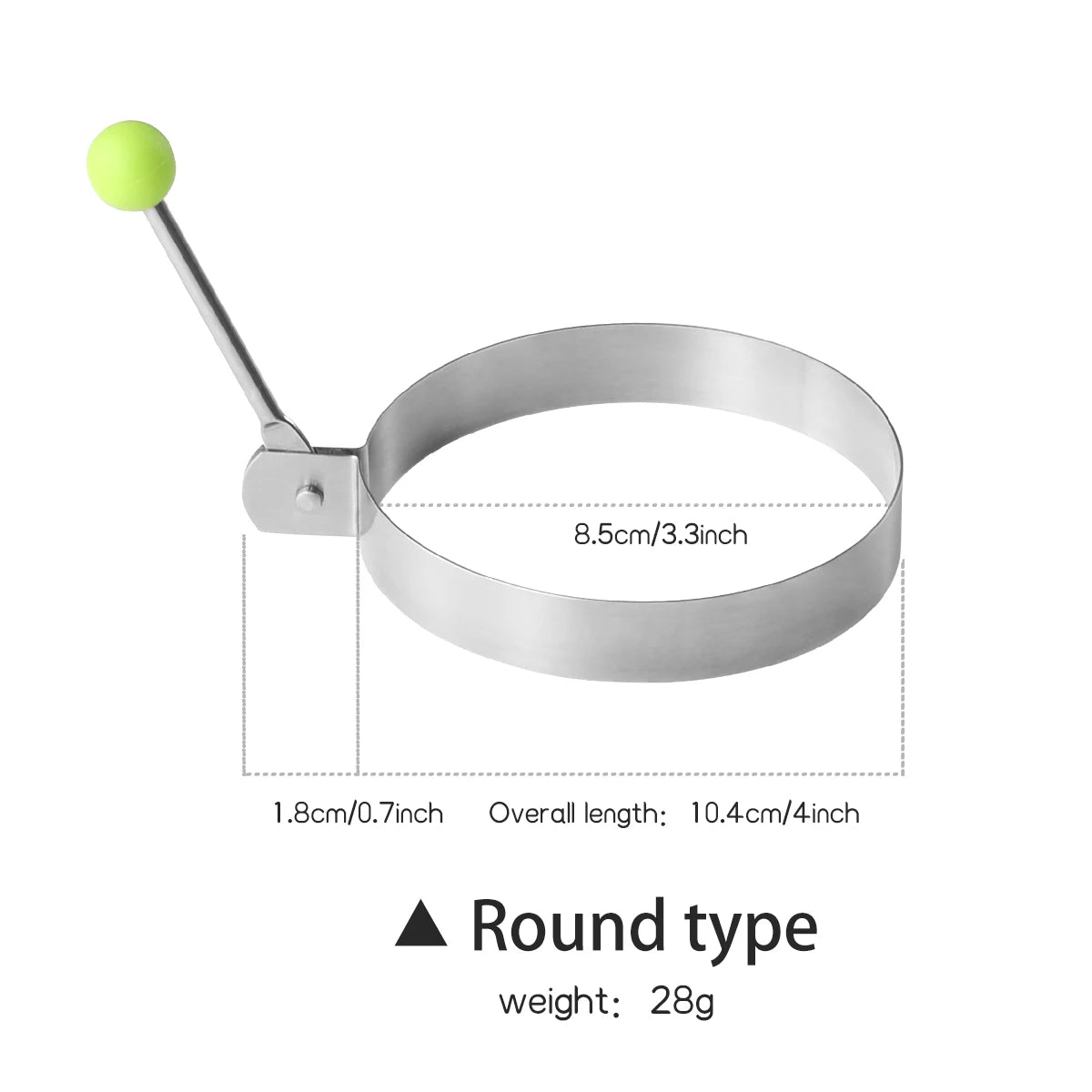 Stainless Steel Egg Ring & Pancake Mold | DIY Breakfast Shaper Egg Ring Mold Axl 1pcs-round