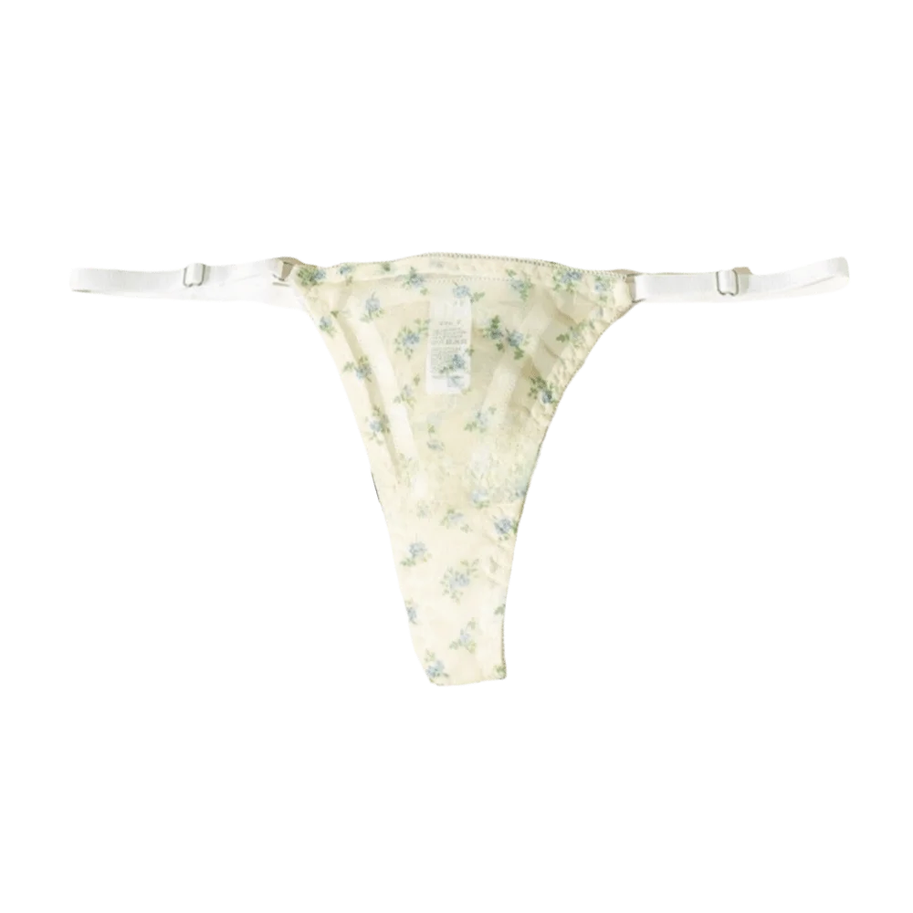Women's Low-Rise Floral Mesh Thong Briefs | S–XL Women's Thong Briefs Axl Green L 1pc