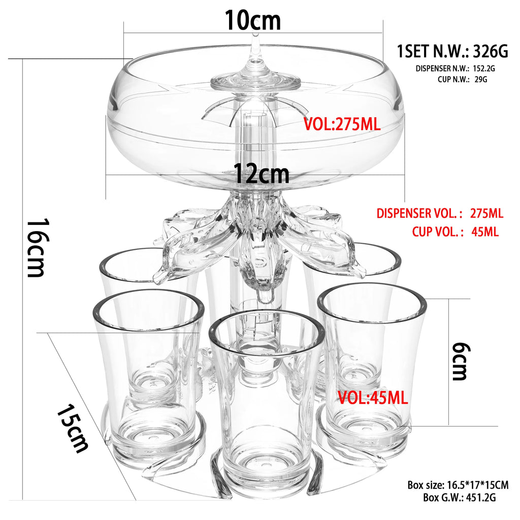 6-Cup Automatic Wine Dispenser for Parties | Pour 6 at Once Wine Dispenser Axl