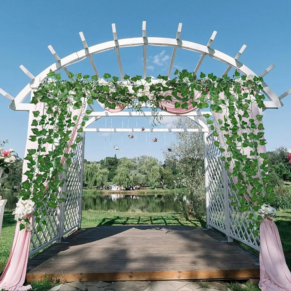 2M Artificial Green Leaf Vine Garland | Wedding & Home Decor Artificial Vine Garland Axl