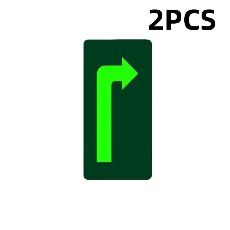 Glow in the Dark Exit Floor Stickers – Evacuation Signs 2/6 Pack