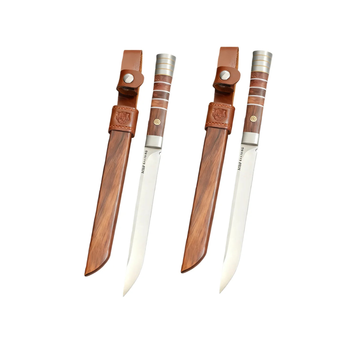 Meat Cutting Knife Set – 5Cr Steel Blade & Wooden Sheath Kitchen Knife Set Axl 2pc
