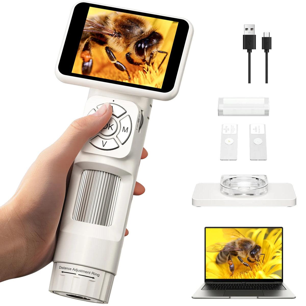 Kids Handheld Digital Microscope – 500X Magnifying Glass Kids Digital Microscope Axl YELLOW