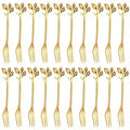 20-Pc Gold Stainless Steel Mini Fruit & Dessert Forks Set Mini Dessert Forks Axl 20PCS