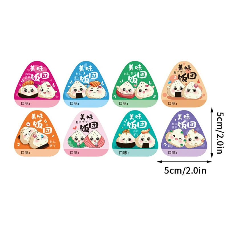 80 Pcs Onigiri Rice Ball Packing Bag Stickers | Bento Decor Bento Packing Stickers Axl Set
