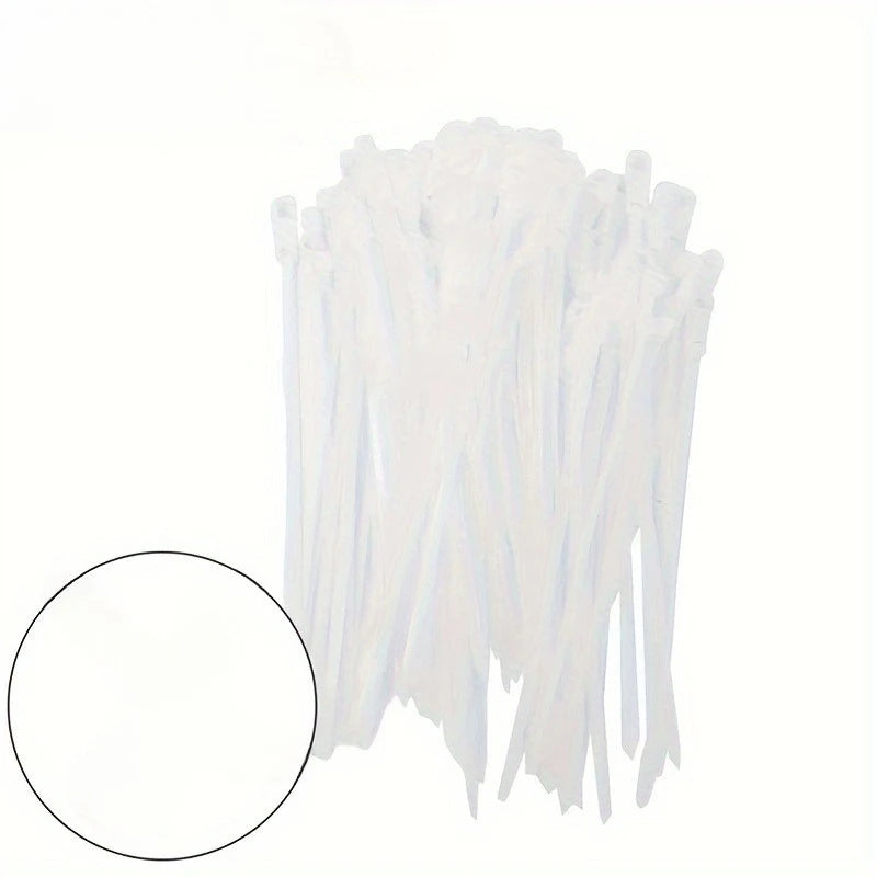 Heavy-Duty Screw Hole Zip Ties – Self-Locking Fastening Rings Cable Zip Ties Axl White