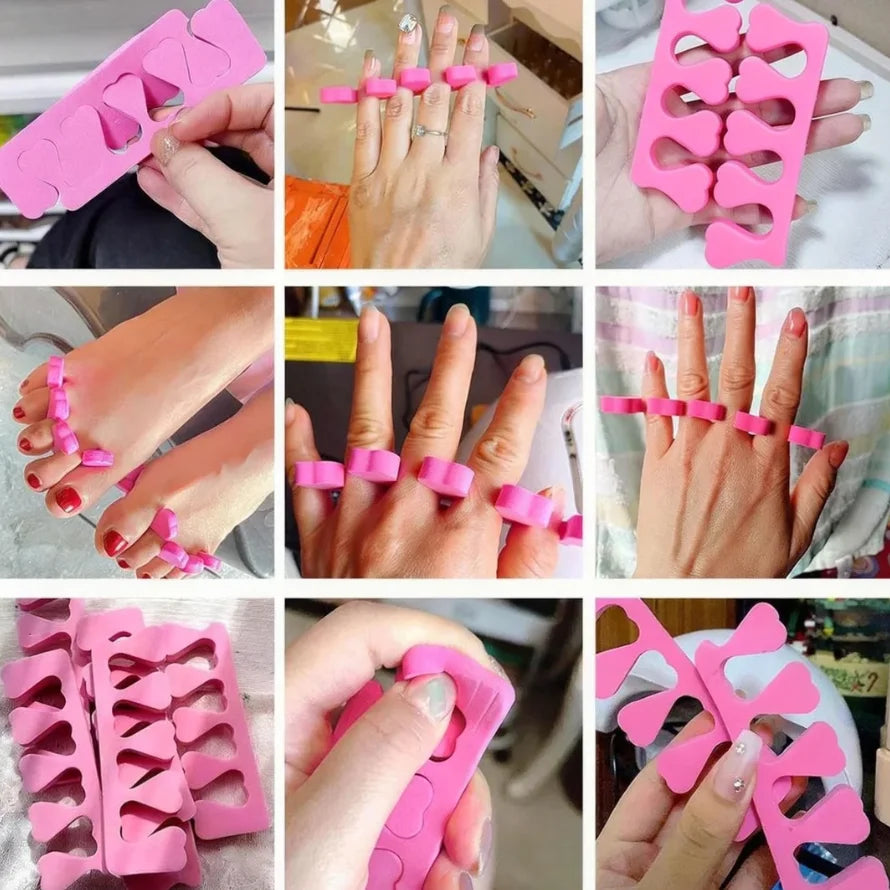 50 Pairs Soft EVA Toe Separators – Heart Design Nail Art Tool Toe Separators Axl