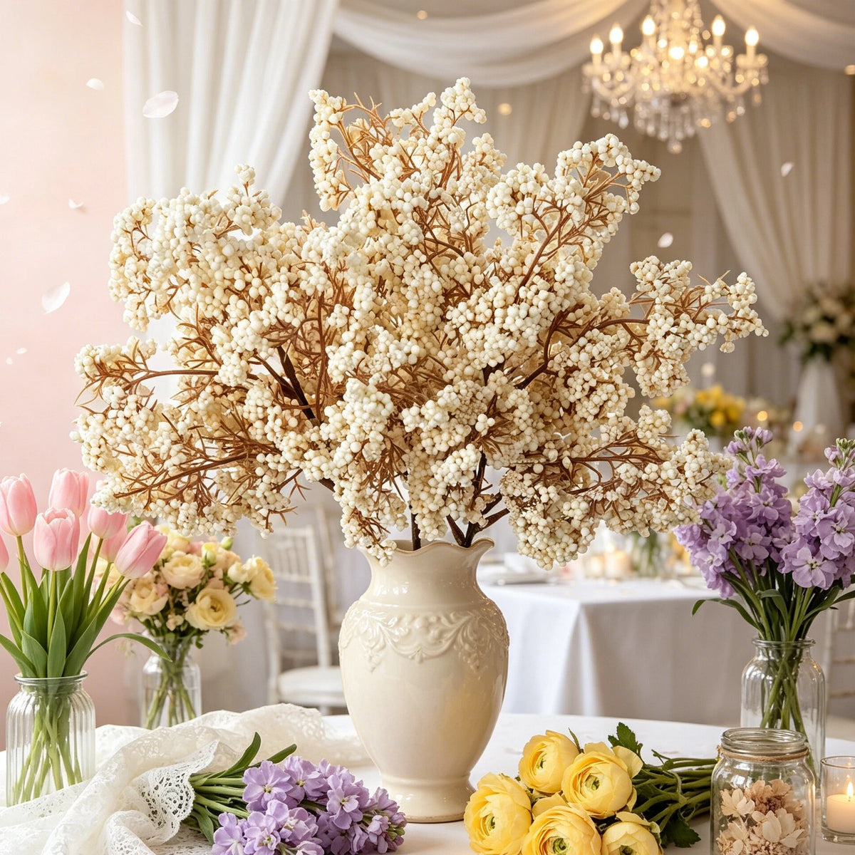 Artificial Winterberry Branch – Faux Floral Stem for Home Décor Artificial Floral Stem Axl
