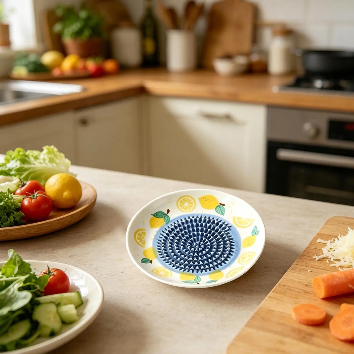 2-in-1 Ceramic Garlic & Ginger Grater Plate | Kitchen Tool Ceramic Grater Plate Axl