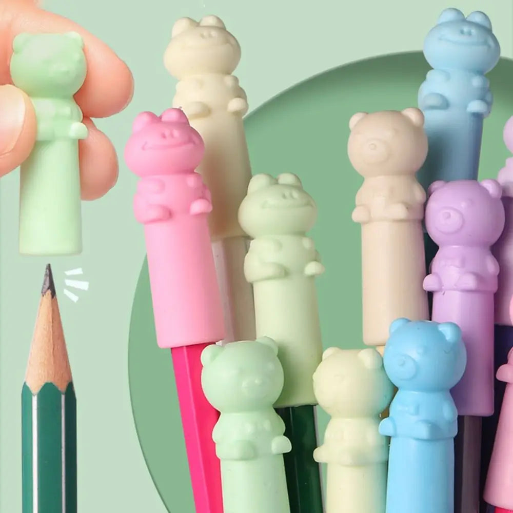 10-Pack Cartoon Pencil Cap Erasers & Extenders – Kids Gift Pencil Cap Erasers Axl