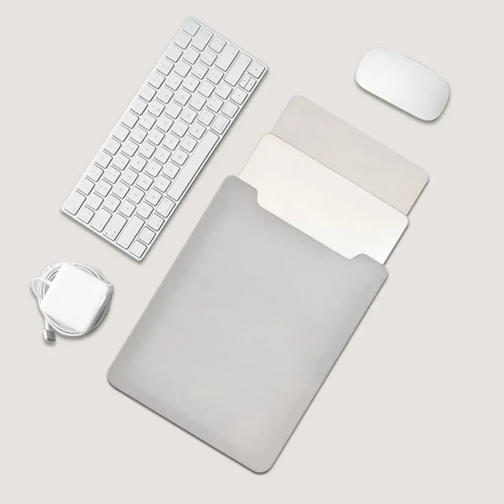 Ultra Thin PU Leather Laptop Sleeve 13–16 Inch Notebook Bag Laptop Sleeve Case Axl Grey-15-16 inch