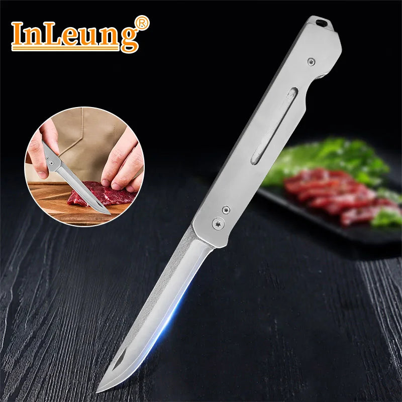 InLeung Folding Paring Knife – Stainless Steel Kitchen Utility Folding Kitchen Knife Axl