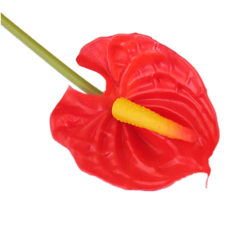 10-Pack Red Artificial Anthurium Stems – Real Touch PVC Flowers Artificial Flower Stems Axl