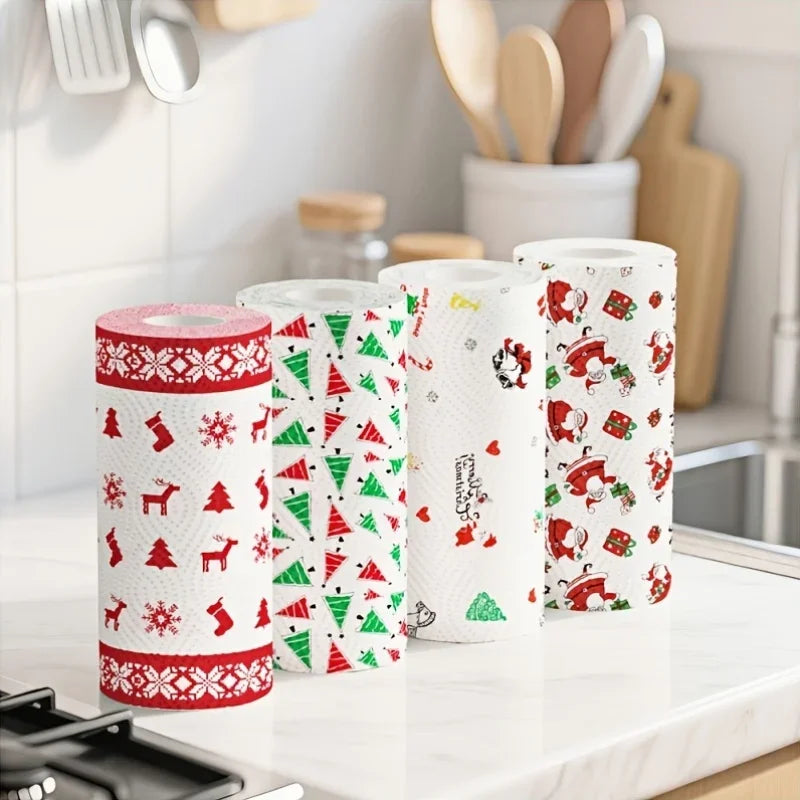 Christmas Kitchen Paper Towel Rolls – 3-Layer Reusable 2-Pack Kitchen Paper Towels Axl