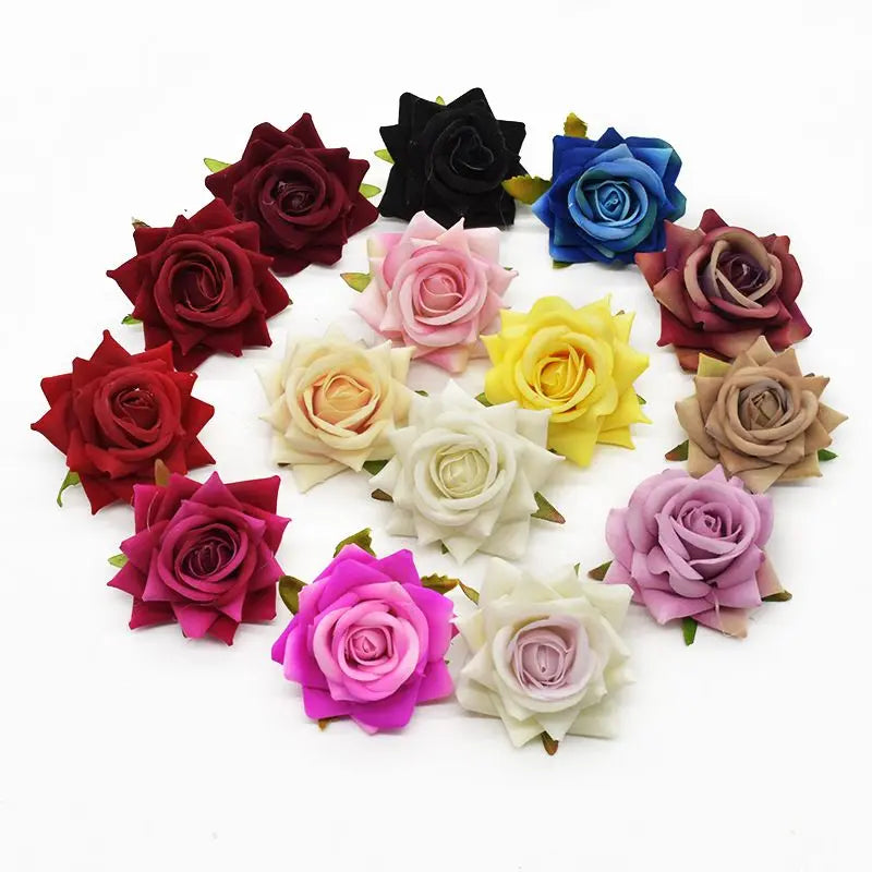 100 Pcs Silk Artificial Rose Heads – Wedding & Home Décor Artificial Silk Flowers Axl