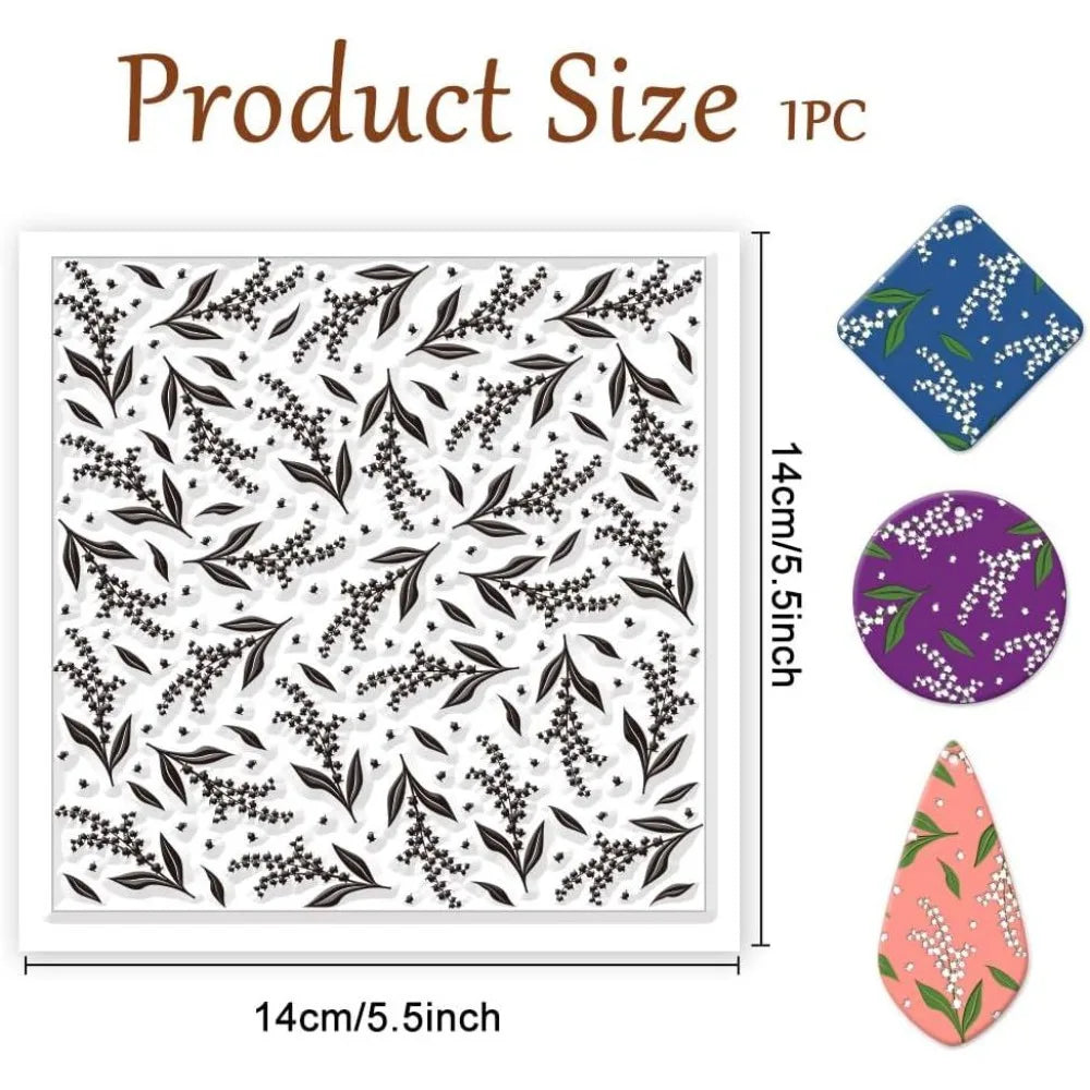 Lily of the Valley Polymer Clay Texture Sheet | Floral Stamp Mat Clay Texture Stamp Axl