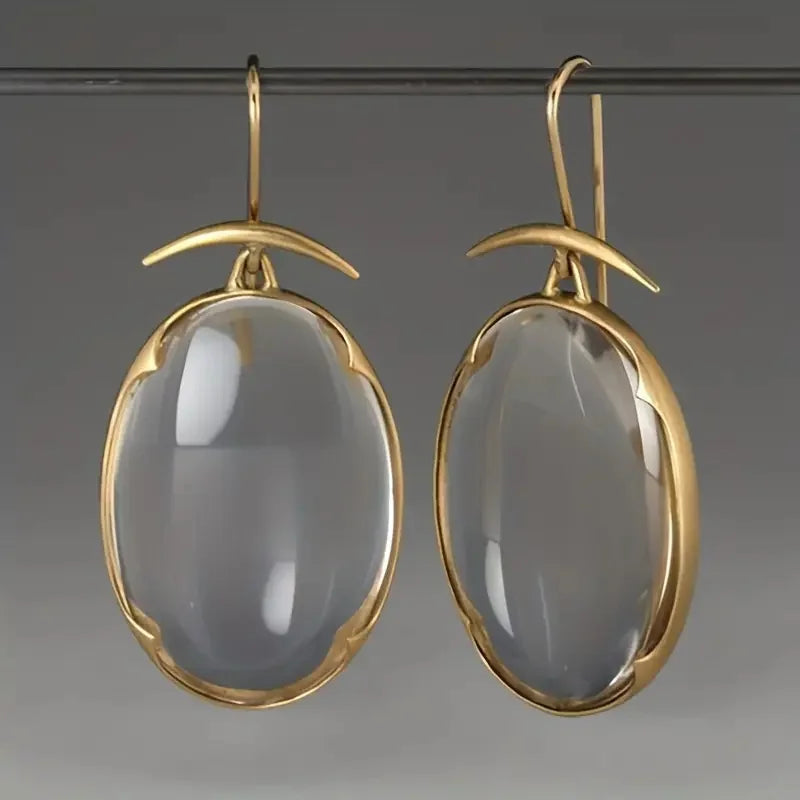 Huitan Oval CZ Drop Earrings – Vintage Fashion Jewelry Women Drop Earrings Axl