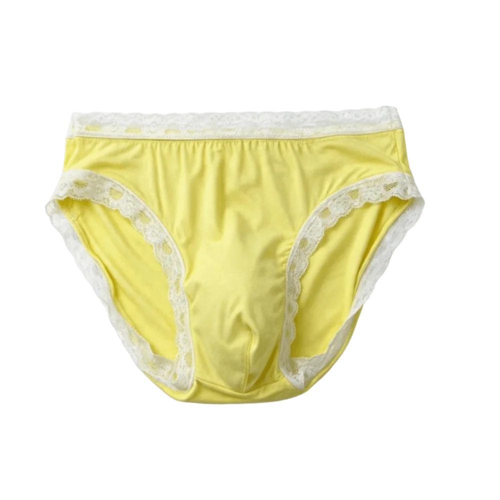 Men's Modal Ice Silk Lace Briefs – Low Waist U-Pouch Men's Briefs Axl Yellow 1XL