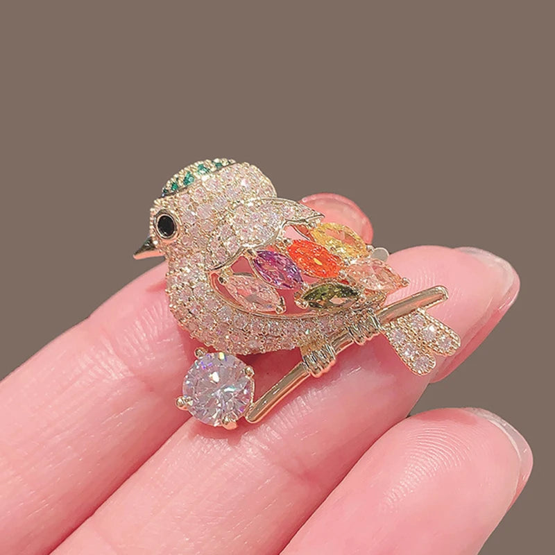 Crystal Rhinestone Bird Brooch Pin – Animal Badge for Women Crystal Brooch Pin Axl