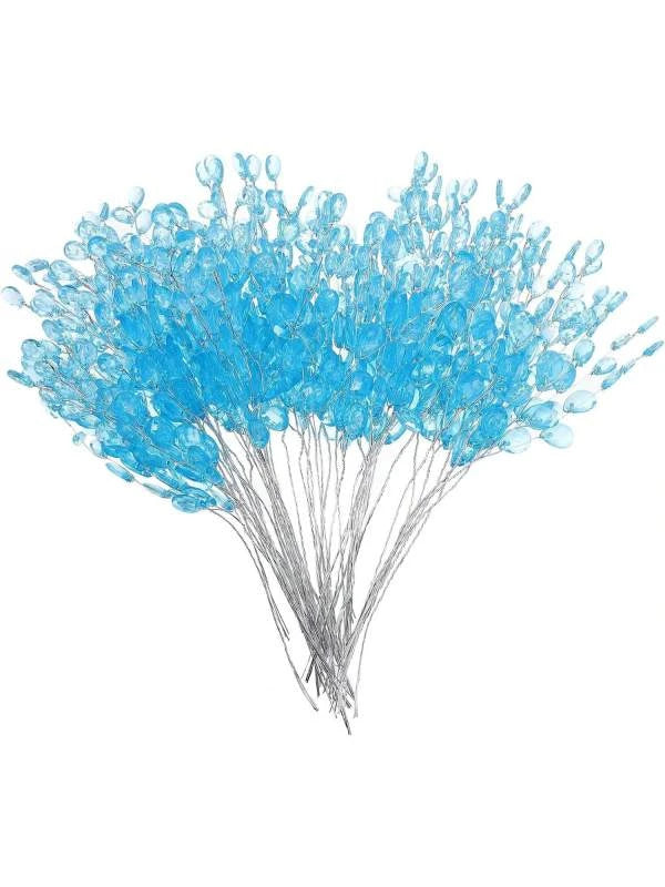 Crystal Acrylic Water Droplet Flowers | DIY Wedding & Décor Artificial Flower Decor Axl Blue 20 pcs
