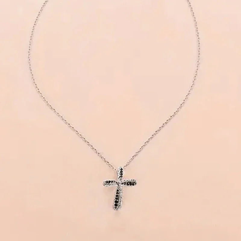 Huitan Cross Pendant Necklace – Cubic Zirconia for Women Pendant Necklace Axl