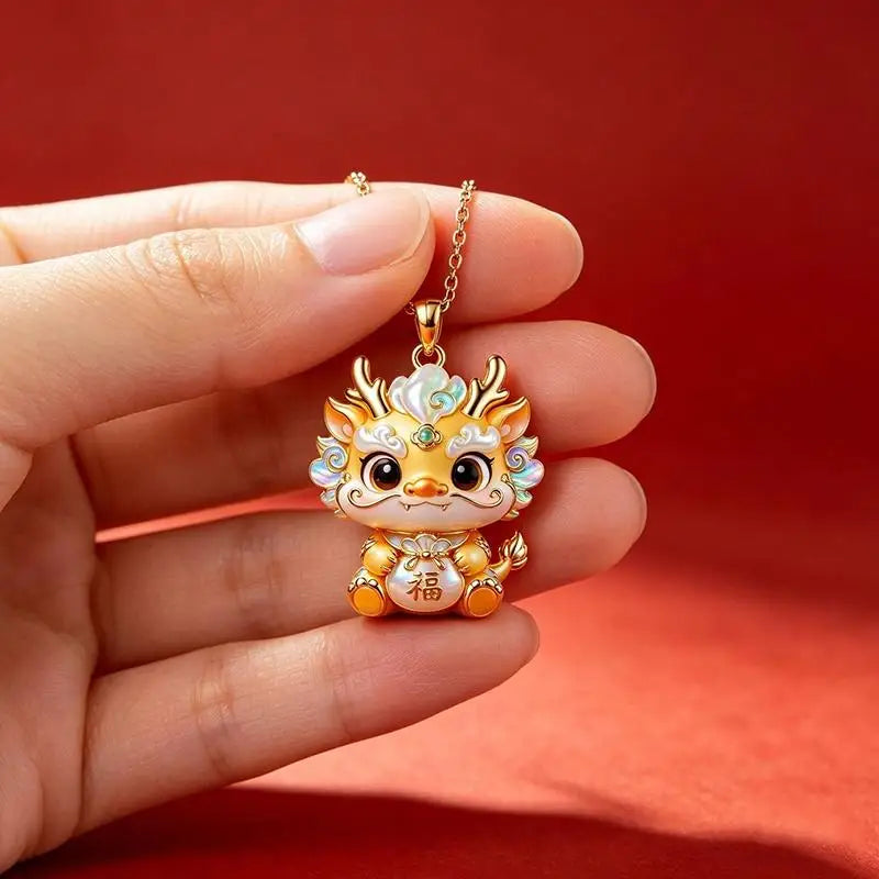 Nine-Tailed Fox Enamel Pendant Necklace | Chinese Mythology Enamel Pendant Necklace Axl A14