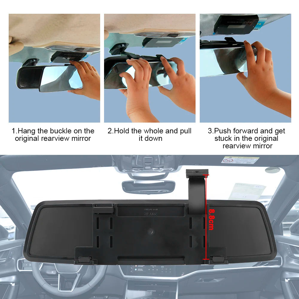 Wide-Angle Anti-Glare Car Rear View Mirror – HD Blue Glass Car Interior Mirror Axl