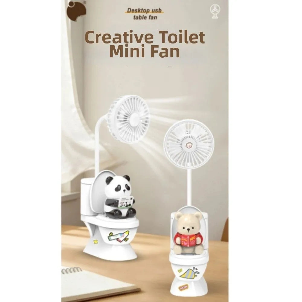 Funny Toilet Desktop Fan – USB Rechargeable Portable Desk Fan Novelty Desk Fan Axl