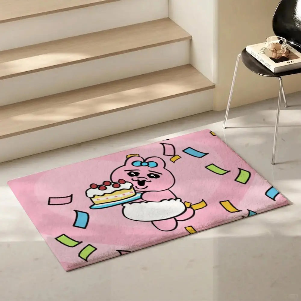 Cute Character Flannel Floor Mat – Non-Slip Soft Indoor Rug Indoor Floor Mat Axl