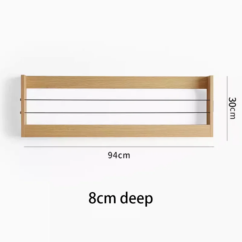 Wooden Floating Wall Shelf – Multifunctional Storage Rack Floating Wall Shelf Axl Yellow Oak Type A