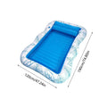Inflatable Tanning Pool Sunbathing Float Bed with Pillow Inflatable Pool Float Axl Blue Small