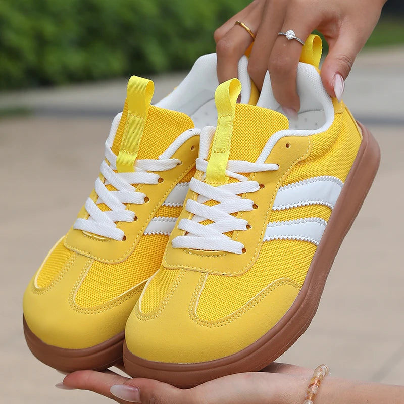 ZULIWAGN Women's Lightweight Striped Sneakers | Plus Size Women's Sneakers Axl YELLOW 46