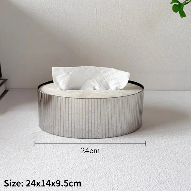 Horsehair & Steel Tissue Box – Modern Nordic Home Decor Tissue Box Holder Axl White-Large