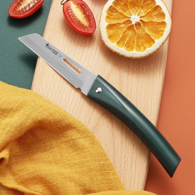 Stainless Steel Folding Knife – Portable Fruit & Veggie Peeler Folding Kitchen Knife Axl