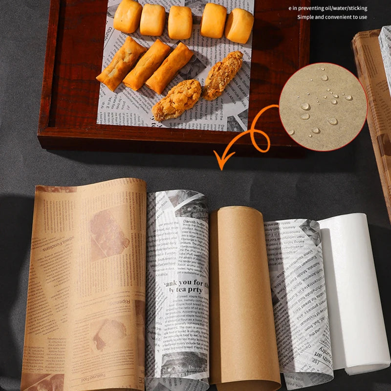 100 Pc Oil-Absorbing Wax Paper – Grease-Proof Baking & Food Wrap Baking & Food Wrap Paper Axl