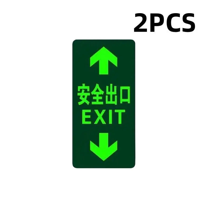 Glow in the Dark Exit Floor Stickers – Evacuation Signs 2/6 Pack Safety Floor Stickers Axl exit ahead back X2