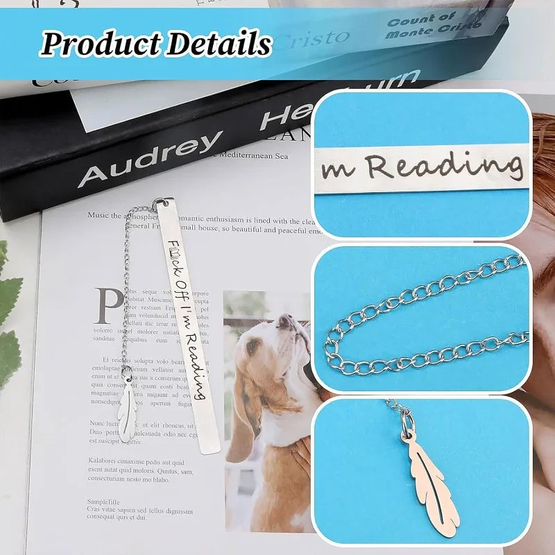 Stainless Steel Bookmark with Pendant | Teacher & Student Gift Metal Bookmark Axl